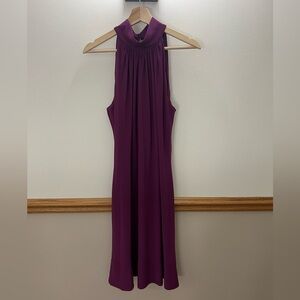 EUC Lauren Ralph Lauren Magenta Purple Sleeveless Swing Midi Dress Size 12